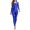 Blue, variant on Long Sleeve Round Neck Solid Color Leotard For Yoga Dance Gymnastics And Athletic Training Stretchable Performance Wear