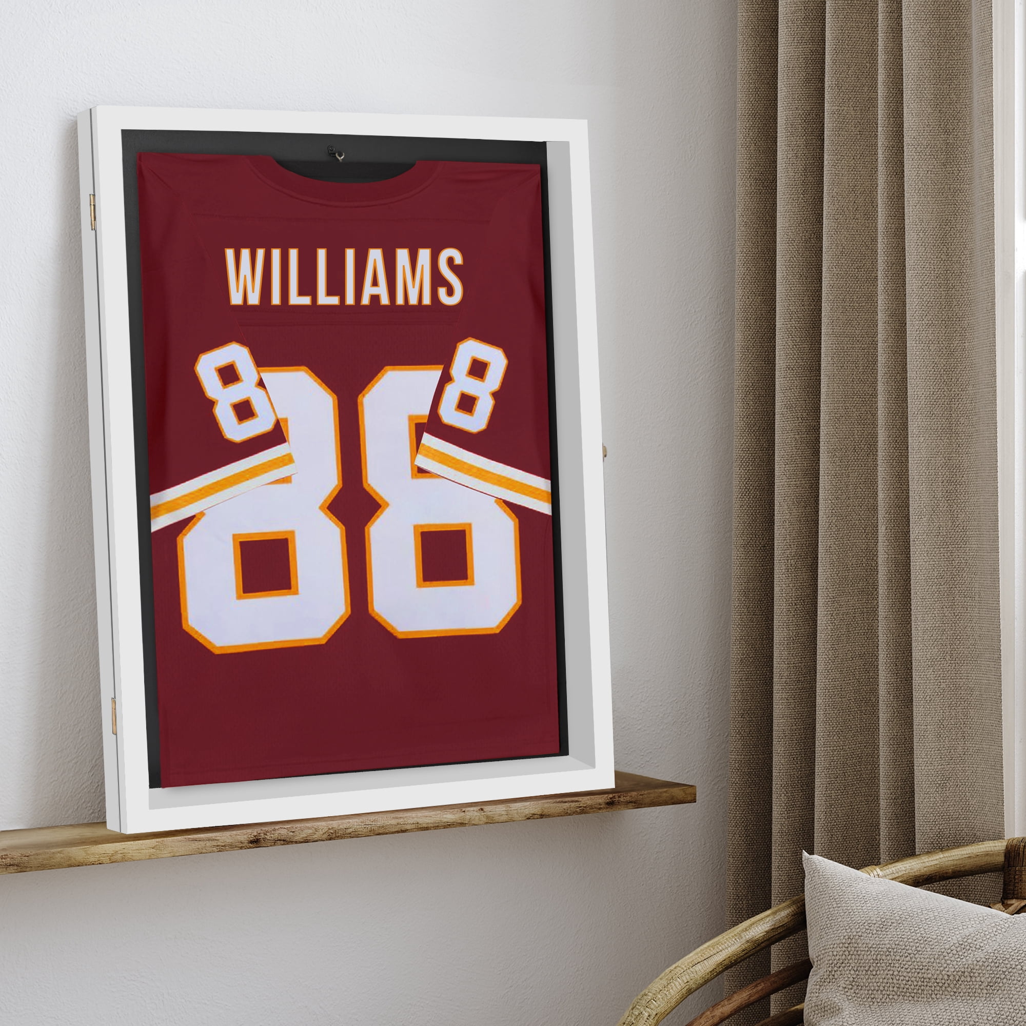Americanflat 23x31 Shadow Box Frame with Plexiglass Jersey Display Case Lockable Hanger All Star - White