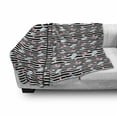 thumbnail image 3 of Childish Soft Flannel Fleece Blanket, Butterflies Clouds Flowers and Hearts Pattern with Monochrome Stripes, Cozy Plush for Indoor and Outdoor Use, 70" x 90", Pale Pink and Baby Blue, by Ambesonne, 3 of 6