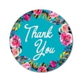 thumbnail image 1 of Darling Souvenir Round 45 Pcs Floral & Vines Border Turquoise Thank You Stickers Envelope Seal-1.6 Inches, 1 of 4