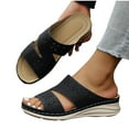 thumbnail image 4 of LOVZFMLL Wedge Sandals for Women 2025 Slip On Open Toe Comfort Walking Clogs Sandals Casual Outdoor Summer Beach Vacation Slides Sandals Black 6, 4 of 4