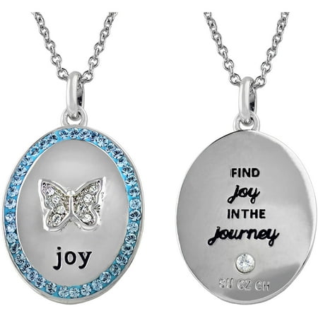 Aqua Titanium Necklace - Truly Inspired Clear and Aqua Swarovski Crystal Silver-Plated