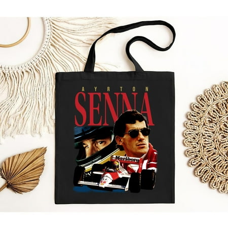 vintage Ayrton Senna 90S Racing Retro Vintage Bootleg Tote Bag  Short Sleeves for Men and Women  up to -TH21313