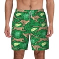 thumbnail image 2 of Picia Leopard Print pattern Mens Swim Trunks with Compression Liner Stretch Beach Shorts Quick Dry with Zipper Pockets No-Chafing Board Shorts-Small, 2 of 9