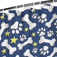 thumbnail image 3 of Paw Print Dog Bone Shower Curtain 36"x72" ,Bathroom Decorative Shower Curtains Set with 12 Hooks,Modern Waterproof Washable Shower Curtain, 3 of 6