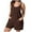 Brown, variant on gakvbuo Jumpsuits For Women Summmer Dressy Wedding Plus Size Womens Fashion Summer Solid Casual Sleeveless Suspender Short Jumpsuit
