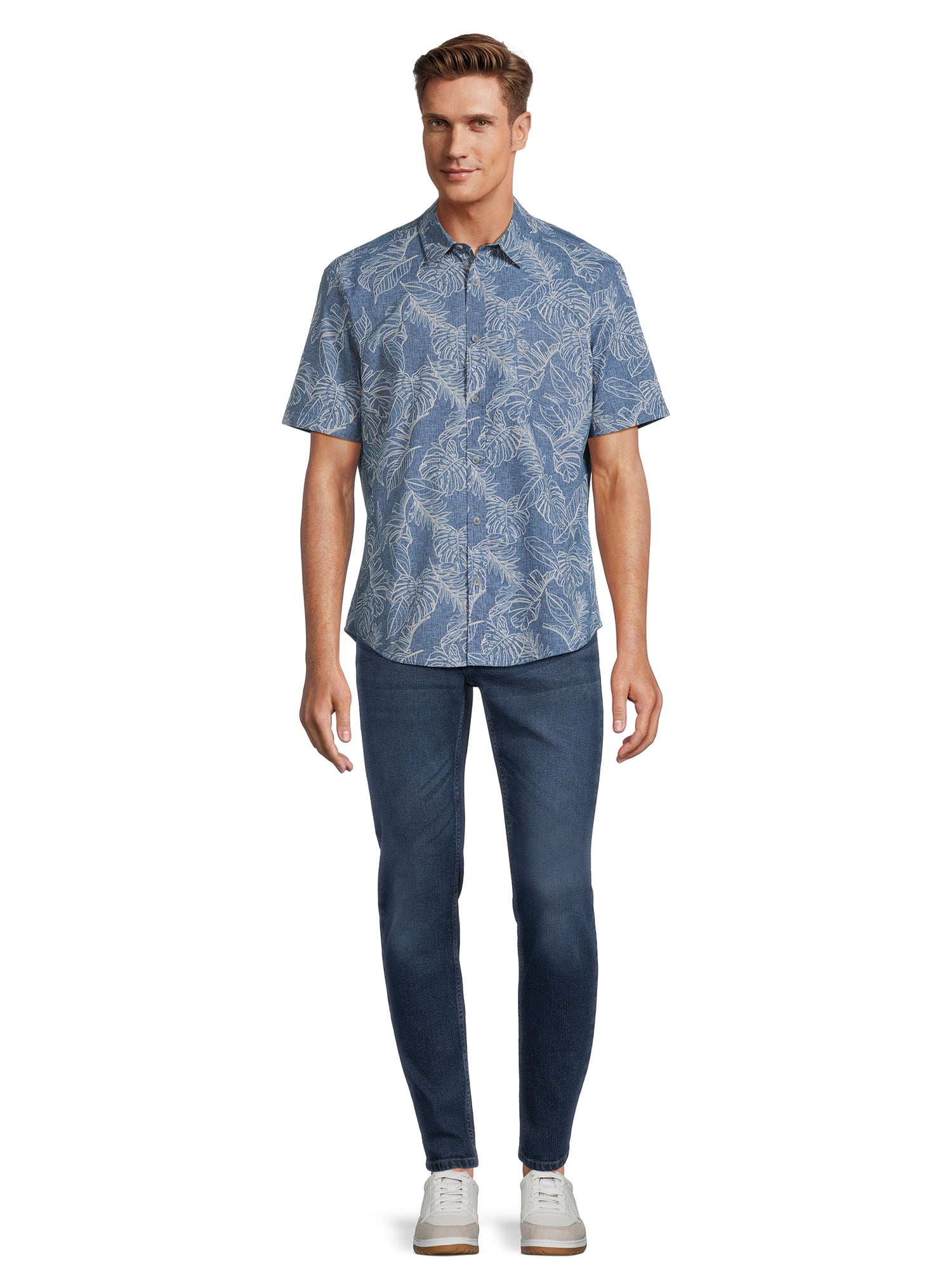 Burnside Men's Printed Woven Top with Short Sleeves, Sizes S-2XL