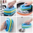 thumbnail image 4 of 2Pcs Cleaning Brush, Scourers Bath Brush All Purpose Scrub Sponge Brush Cleaning Sponge Brush with Comfortable Ergonomic Handle Grip(Blue), 4 of 5
