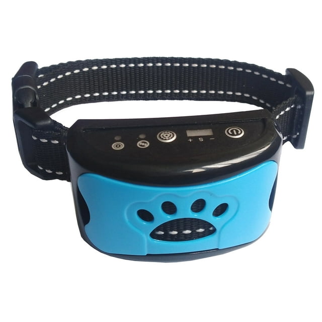 Mistaha Intelligent identification, automatic locking, bark stop, dog training, early warning, vibration, anti-dog barking, rechargeable, waterproof dog training device blue