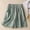 Green, variant on Elastic Waist Linen Blend Bermuda Shorts, Lightweight Breathable Straight Leg Casual Shorts Brown M