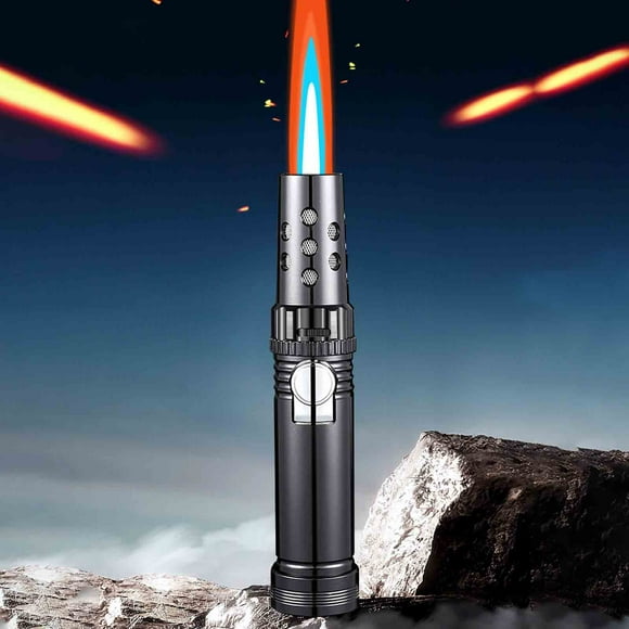 Rewenti Windproof Lighters Refillable Lighter Adjust Flame, for Barbecue Fireplace Cigarettes Etc, Torch Lighter