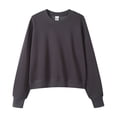 thumbnail image 7 of Long Sleeve Tops Women Oversized Solid Color Crew Neck Casual Pullover Soft Fall Sweatshirt, XL, 7 of 7