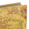 thumbnail image 4 of DecMode World Map Faux Book Storage Brown Faux Leather Decorative Box with Green and Orange Accents, 3 Count, 4 of 9