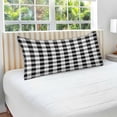 thumbnail image 5 of GZHJMY Black and White Buffalo Plaid Body Pillow Cover with Zipper, Soft and Cozy Fuzzy Fleece Body Pillow Case Cover 21 x 54 in,Plush Long Body Pillow Pillowcase Home Decor, 5 of 7
