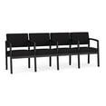 thumbnail image 1 of Lenox Steel Reception Waiting Room 4 Seats Chair / Black Steel / Black, 1 of 5