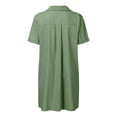 thumbnail image 7 of Summer Dress for Women Collared Short Sleeve Half Button Down Loose Casual Solid Dress with Pockets, 7 of 7