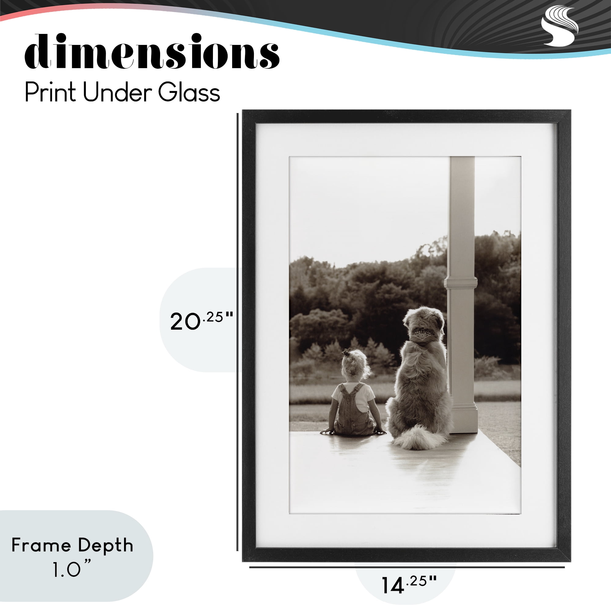 Stupell Industries Child And Dog Friendship Black Framed Print Under Glass, design by Kendra Dew