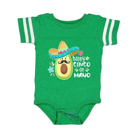 

Inktastic Happy Cinco de Mayo Avocado in Sombrero Boys or Girls Baby Bodysuit