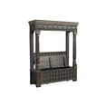 thumbnail image 2 of Taran Designs Isabella Carved Solid Wood Hall Tree Bench in Black, 2 of 6