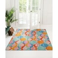 thumbnail image 4 of Tapis d'extérieur lavable Panama aqua & orange 5 pi x7 pi, 4 of 9