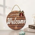 thumbnail image 4 of Eveokoki 11" Round Wood Welcome We Are Glad You Are Here 01 Sign Front Door Decoration for Home Housewarming Gift All Seasons Holiday,Outdoor Indoor, 4 of 5
