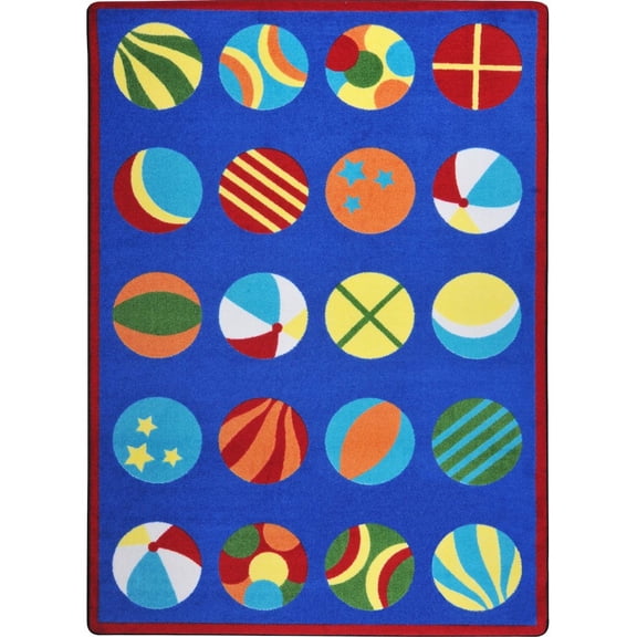 Joy Carpets Kid Essentials Have a Ball 5'4" x 7'8" Area Rug in Color Multi