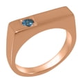 thumbnail image 1 of LBG British Made 9k Rose Gold Natural Blue Topaz Mens Engagement Ring - 33 size options - Size 12.75, 1 of 6