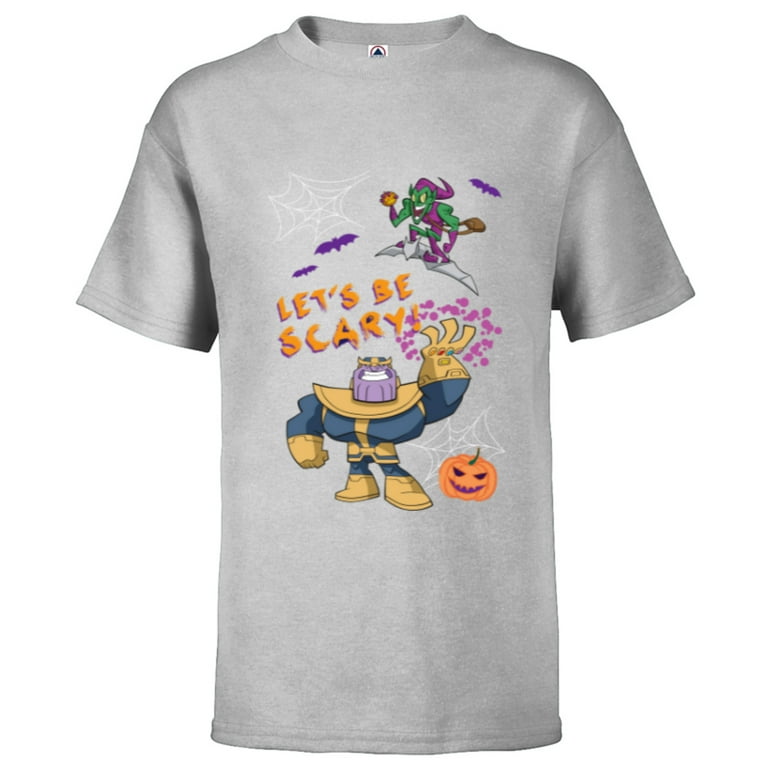 Marvel Thanos Goblin Halloween Pumpkin Webs Short Sleeve T- Shirt for Kids - Customized-Athletic - Walmart.com