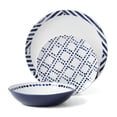 thumbnail image 2 of Oneida Harbour 12-Piece White & Blue Porcelain Tableware Set (Service for 4), 2 of 13
