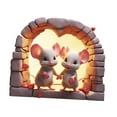 thumbnail image 2 of Pareja de calcomanías de pared del mouse murales decorativos divertidos y decorables pegatinas de pared de pared para el corredor de guardería, 2 of 7
