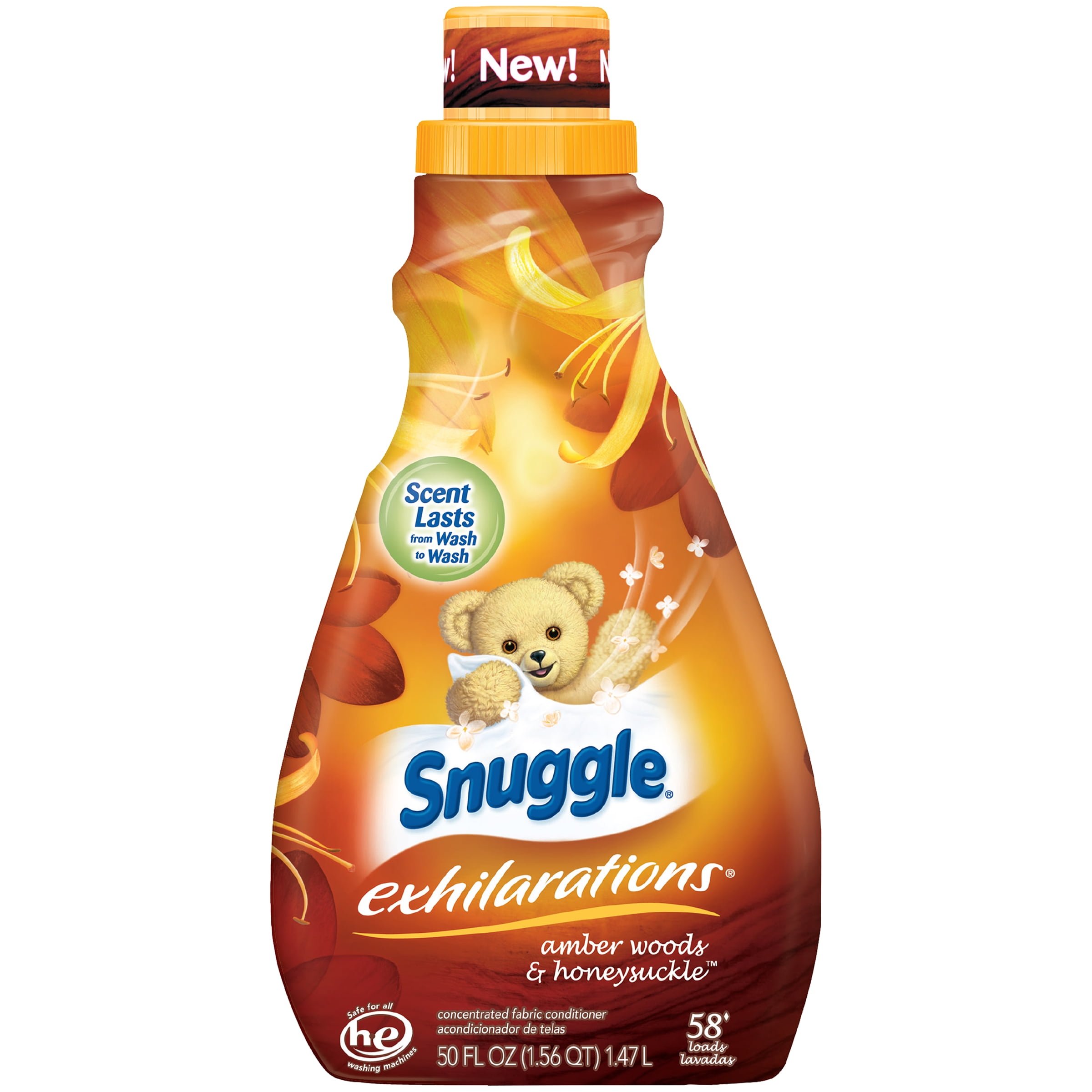 Snuggle Exhilarations Liquid Fabric Softener, Amber Woods & Honeysuckle