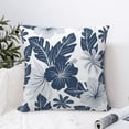 thumbnail image 6 of YFYANG Square Decorative Throw Pillow Case (Without Pillow Insert), Blue Botanical Flowers Bedroom Sofa Car Cushion Cover, 16"x16", 6 of 9