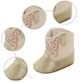 thumbnail image 4 of CAICJ98 Baby Cowboy Cowgirl Boots Infant Newborn Cowboy Boots Toddler Girls Mid Calf Gold,3.5(Infant/Toddler), 4 of 7
