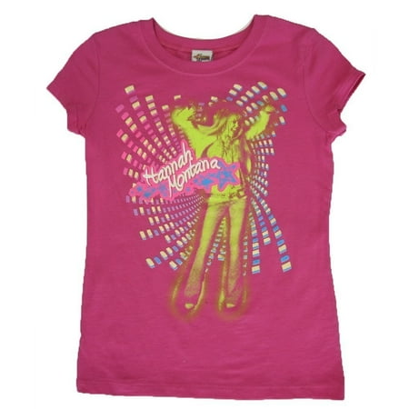 Hannah Montana Apparel - Girls Fuchsia Hannah Montana Disco Printed T-Shirt 7-16