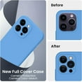 thumbnail image 3 of for iPhone 14 Pro Max Case, Silicone Upgraded [Camera Protection] for iPhone 14 ProMax Case with [2 Screen Protectors], Soft Anti-Scratch Microfiber Lining Inside, 6.7 inch, Blue, 3 of 11