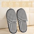 thumbnail image 2 of Balery Houndstooth Black And White Pantuflas de Casa de Felpa Silenciosas con Diseño Estampado, Zapatillas Cómodas Antideslizantes de Algodón para Interior-Medium, 2 of 8