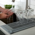 thumbnail image 5 of Kitchen Details Silicone Coated Roll Up over the Sink Drying Rack, Grey, 5 of 7