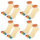 thumbnail image 1 of 4 pares de calcetines con dedos completos, unisex, antideslizantes, adhesivos, cinco dedos, para ejercicio deportivo, yoga, ajuste diario, multicolor, amarillo, 1 of 1