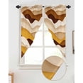 thumbnail image 2 of Swag Curtains, Orange Brown Ombre Abstract Geometric Ocean Waves Rod Pocket Kitchen Curtains Valances Tier Curtains Swag Valance Curtains for Bedroom Living Room 28" x 36", 2 Panels, 2 of 6