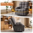 thumbnail image 3 of UHOMEPRO Swivel Recliner Chair with Massage and Heat, 360 Degree Swivel Rocker Recliner for Adults, Wide Seat Manual Recliner Chair with Cup Holders, USB Charging, Side Pockets, Gray, 3 of 10