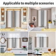thumbnail image 6 of Brown Grey Kitchen Curtains 63 Inch Length, Gray Farmhouse Modern Rustic Grommet Top Bedroom Living Room Curtains, Light Filtering Cafe Curtain Drapes 2 Panels Set 84''x63'', 6 of 9