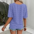 thumbnail image 6 of VBVC Women's Floral Lace Dot V Neck Blouse , Ladies' Ruffle Short Sleeve Casual Top , Eyelet Textured Shirts For Women,Purple,S-2XL, 6 of 8