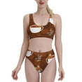 thumbnail image 2 of Picia Sloths Need More Coffee Women's High Waisted Bikini Scoop Neck Swimsuit Two Pieces Bathing Suit-Small, 2 of 8