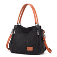 thumbnail image 1 of Bolso Multifuncional De Lona De Gran Capacidad Para Mujer, Negro/cafe, 1 of 5