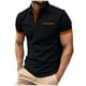 thumbnail image 1 of Tops de Verano Ligeros de Manga Corta de los Hombres Cuello Redondo Botón Soporte Cuello Transpirable Casual Tee, 1 of 6