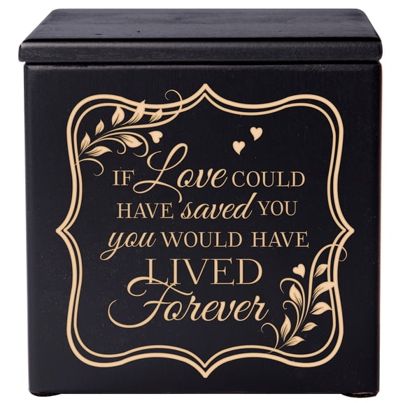 LifeSong Milestones Engraved Cremation Urn - If Love Could Have Saved You - Holds SMALL Portion of Ashes (Black)