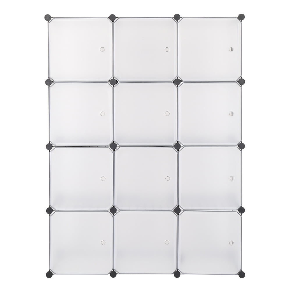 Cfowner 12-Cube Storage Shelf, White Bookshelf Organizing Closet Toy Organizer Cabinet