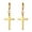 Gold, variant on OIDEA Stainless Steel Cross Dangle Hoop Earrings, Religious Lords Prayer Drop Earrings