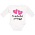 thumbnail image 3 of Inktastic My Godmother Loves Me Hearts Girls Long Sleeve Baby Bodysuit, 3 of 5