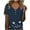 Dark Blue, variant on Uaswgudfs Women's V-Neck Floral Short Sleeve Blouse: Button Accents & Side Slit Detail for Oriental-Inspired Summer Casual TopsPink-BS
